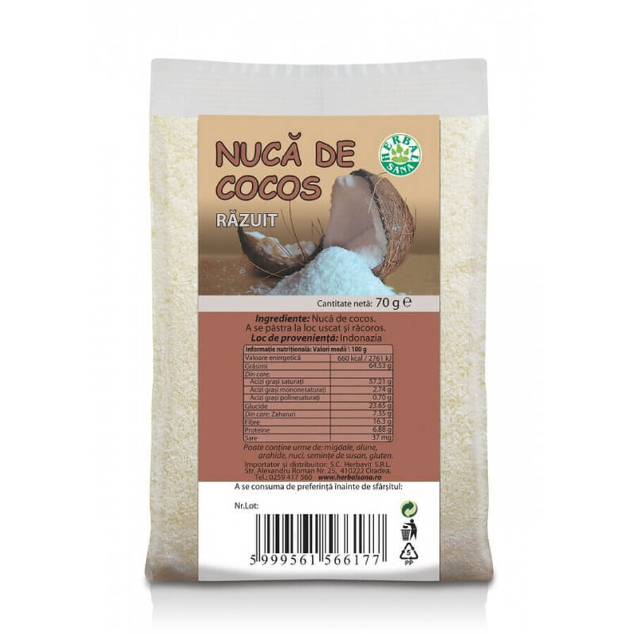 Kokosraspeln, 70 g, Herbal Sana
