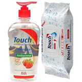 Ofertă Pachet Săpun antibacterial Kids și șervetele, 500ml, Touch