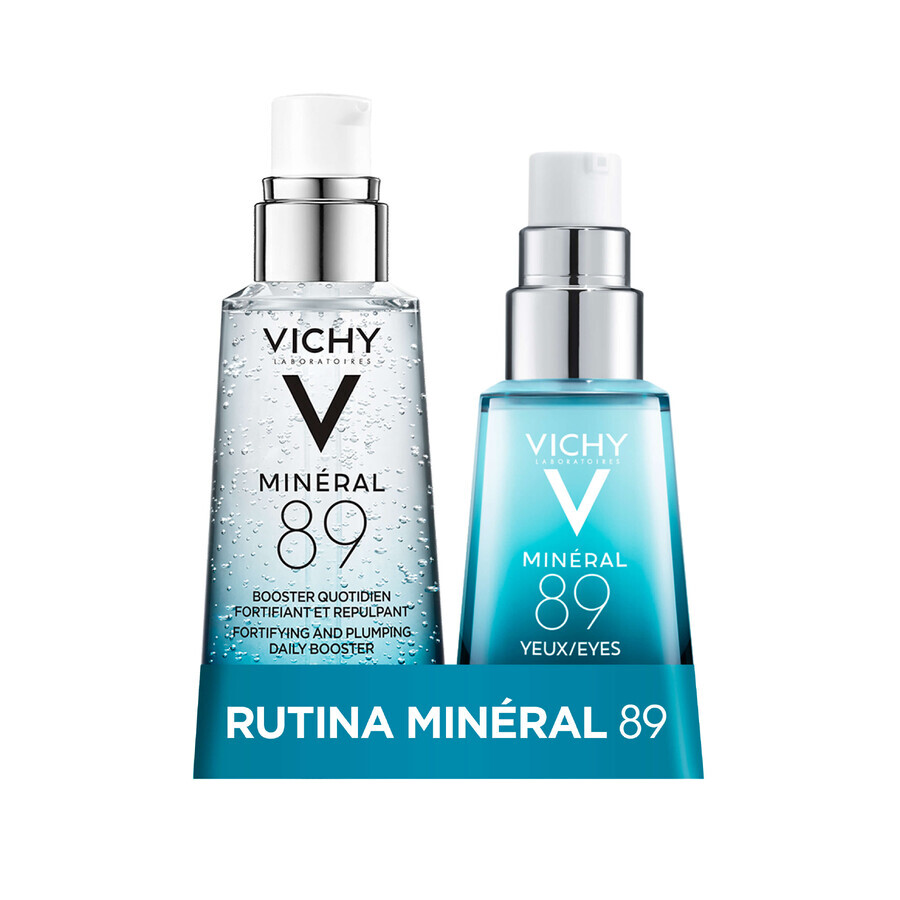 Oferta Pachet, Gel Booster, 50 ml si Gel pentru conturul ochilor, 15 ml, Mineral 89, Vichy