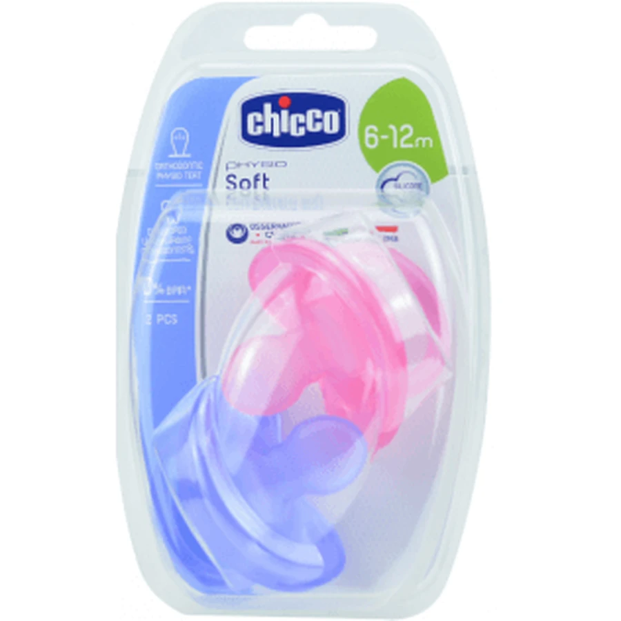 Chicco Chupete Soft Silicona 6-12m 2 Unidades