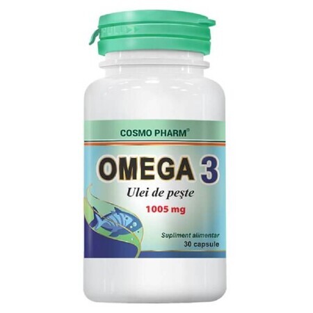 Omega 3 Öl über 1005 mg Natürlich, 30 Kapseln, Cosmopharm