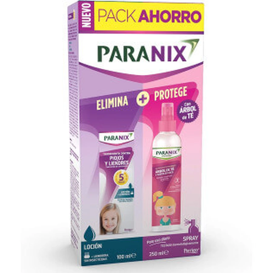 Paranix Éliminateur de poux et de lentes + Arbre à thé 1 flacon 150ml + 1 flacon 250ml Pack