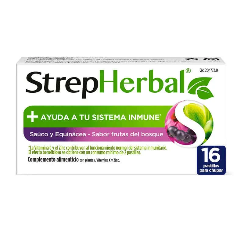 Strepherbal 16 Kau-Lutschtabletten Holunder & Echinacea-Geschmack