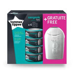 Pack Cesta Pañales Sangenic Tec Twist&amp;Click + 4 recambios, Tommee Tippee