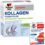 Pachet Kollagen 11.000 plus, 10 flacoane unidoza + Articulatii mobile Glucozamina 1200, 10 comprimate, Doppelherz