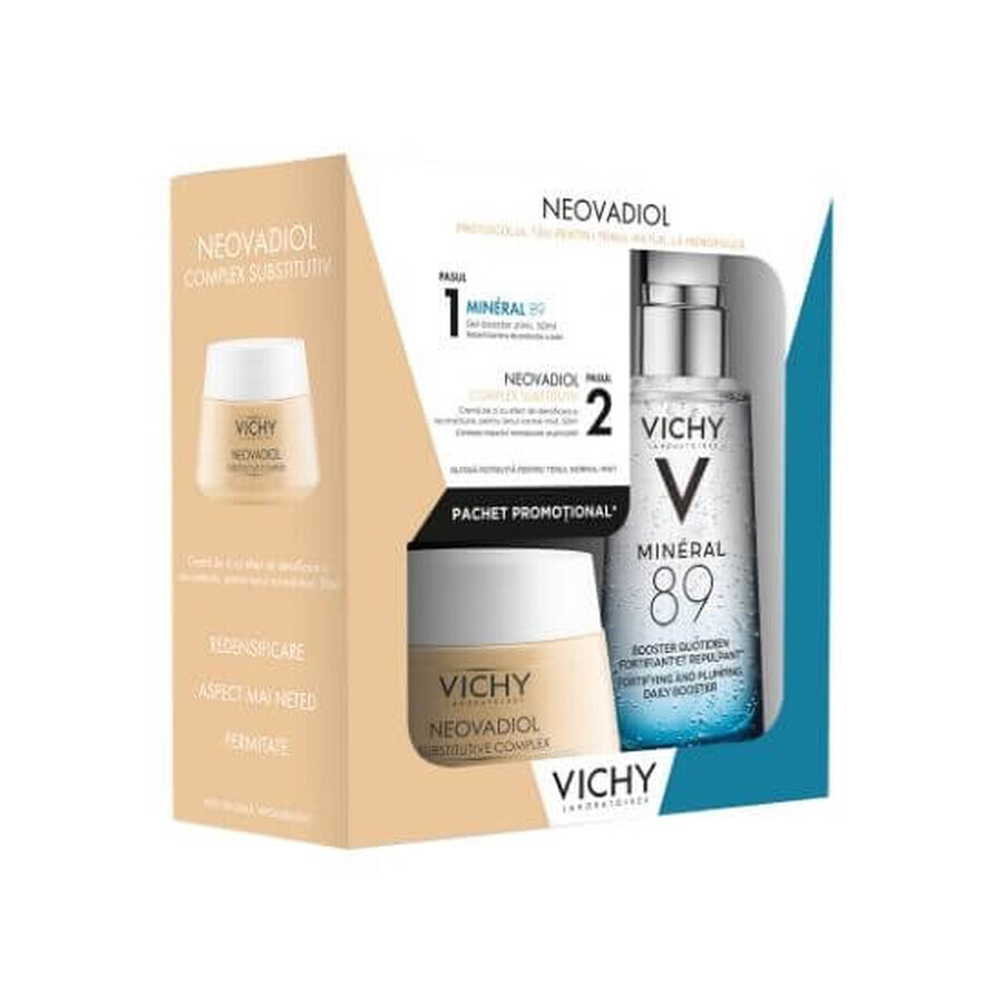 Pachet neovadiol crema de zi TNM 50ml + Gel Booster Mineral 89 50ml, Vichy