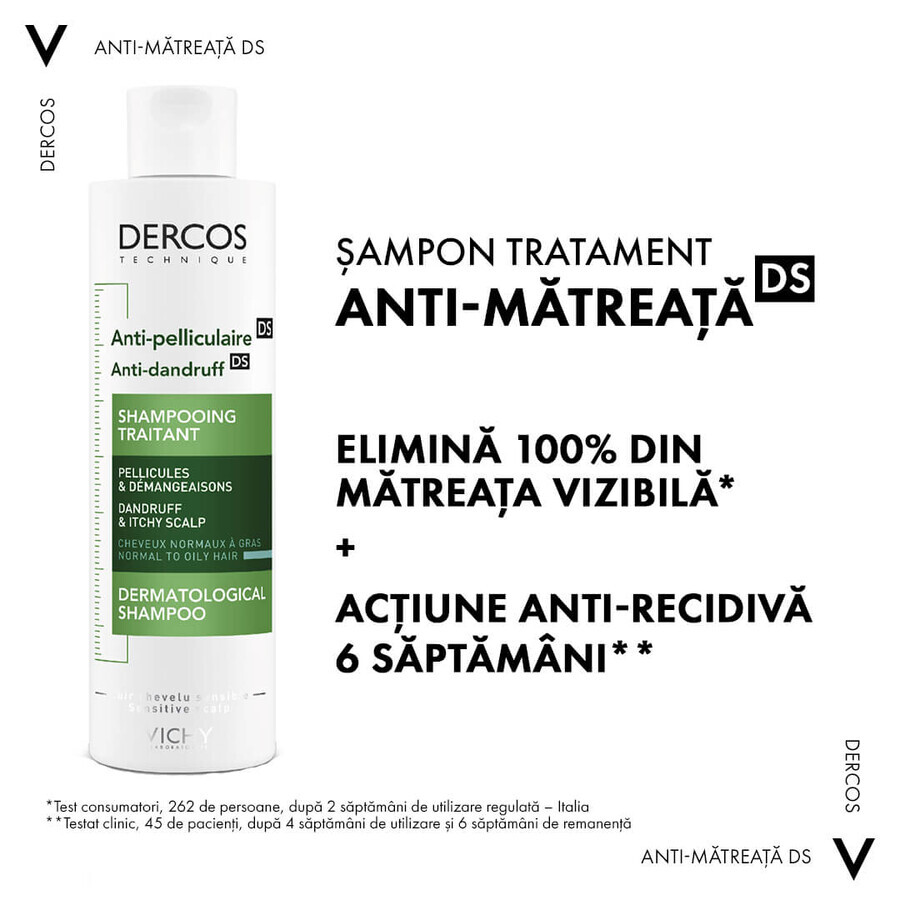 Pachet Vichy Dercos șampon antimătreață pentru păr normal și gras 2x200 ml