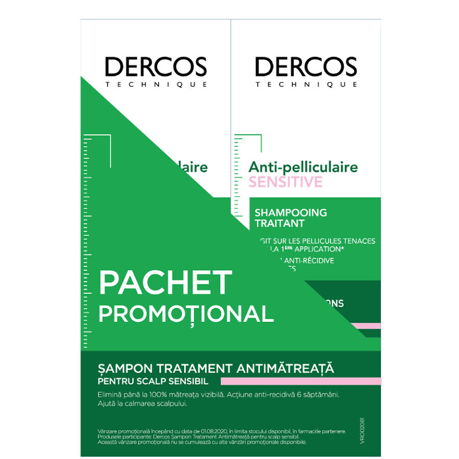 Vichy Dercos Anti-Malaria-Shampoo für empfindliche Kopfhaut, 2x200 ml