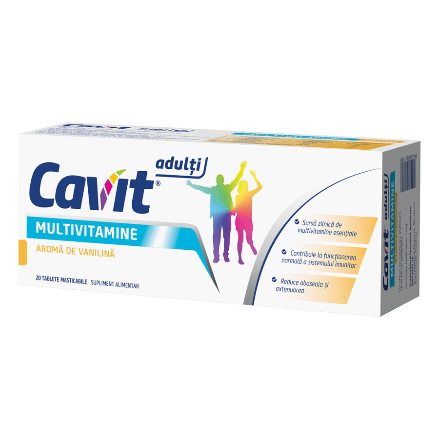 Cavit Adult Multivitamins vanilla flavour, 20 chewable tablets, Biofarm