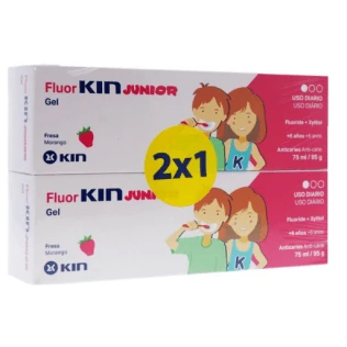 Fluor Kin DUPLO Junior Gel Erdbeere, 2x75 ml