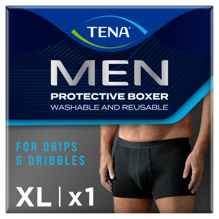 Tena Men Protective Boxer, boxeri reutilizabili pentru incontinență ușoară, negru, mărimea XL, 1 buc