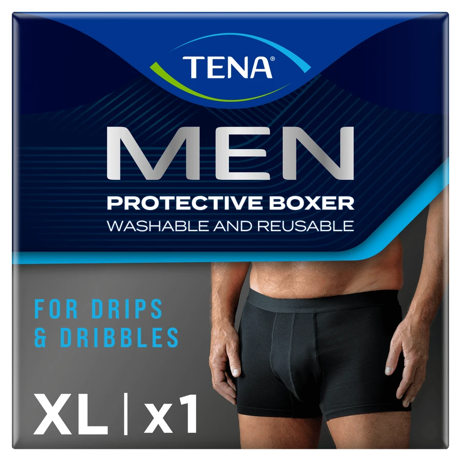 Tena Men Protective Boxer, boxeri reutilizabili pentru incontinență ușoară, negru, mărimea XL, 1 buc