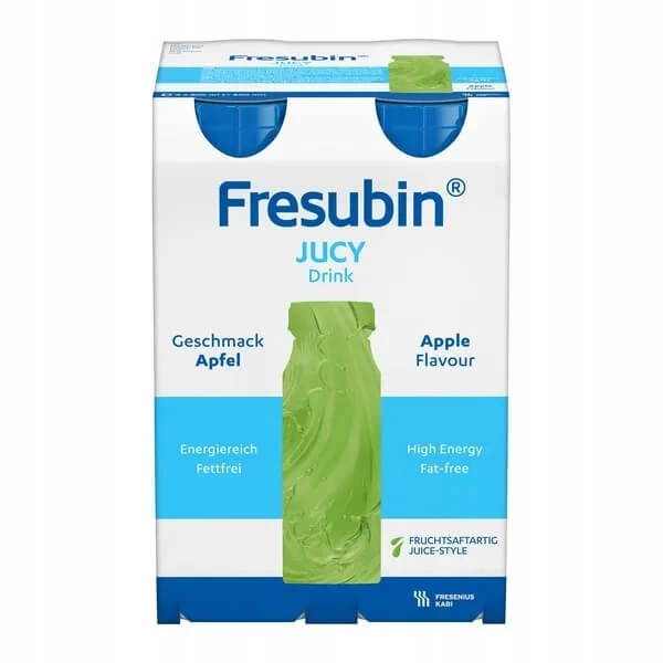 Fresubin Jucy Drink, Nährstoffpräparat, Apfelgeschmack, 4 x 200 ml