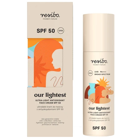 Resibo Onze Lichtste, ultralichte gezichtscrème met antioxidanten, SPF 50, 50 ml