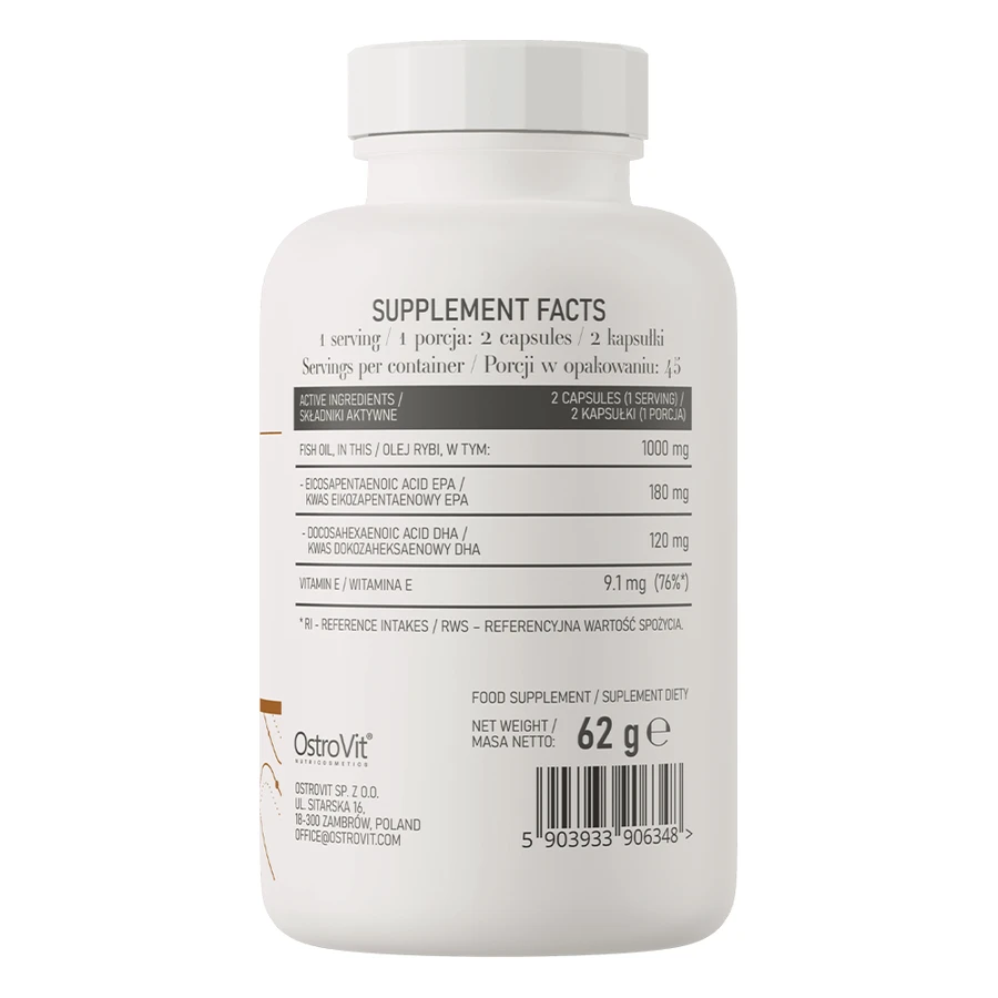 OstroVit Omega 3 Leicht zu schluckende Kapseln, 90 Kapseln