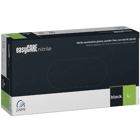 EasyCare Nitrile, Nitrilhandschuhe, unsteril, puderfrei, schwarz, Größe L, 100 Stück