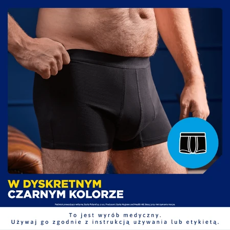 Tena Men Protective Boxer, reusable boxers for light incontinence, black, size M, 1 piece