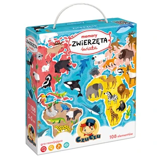 CzuCzu Memoryspel Werelddieren, spel voor kinderen vanaf 3 jaar, 108 elementen