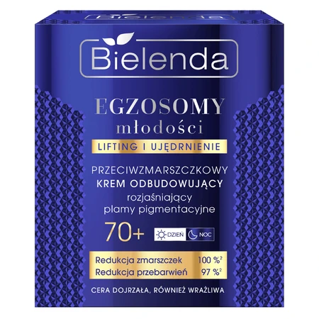 Bielenda Exosomes of Youth 70+, aufbauende Creme gegen Falten und zur Aufhellung von Pigmentflecken, 50 ml