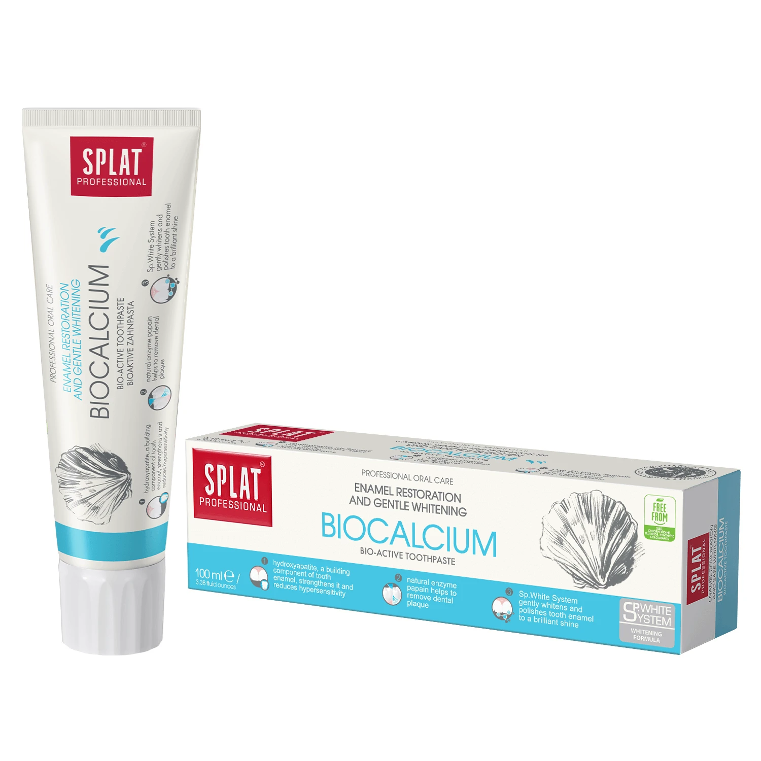 Splat Professional Biocalcium Zahnpasta, aufhellend und den Zahnschmelz stärkend, 100 ml