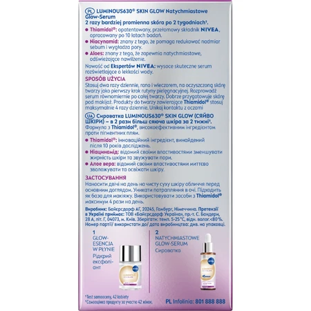 Nivea Luminous 630 Skin Glow, ser de strălucire instantanee, 15 ml