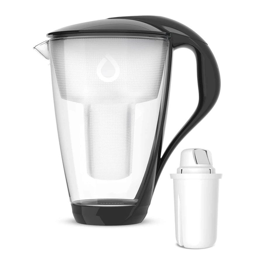 Dafi Crystal Led, Glasfilterkanne, schwarz, 2 l + Classic-Filter, 1 Stück