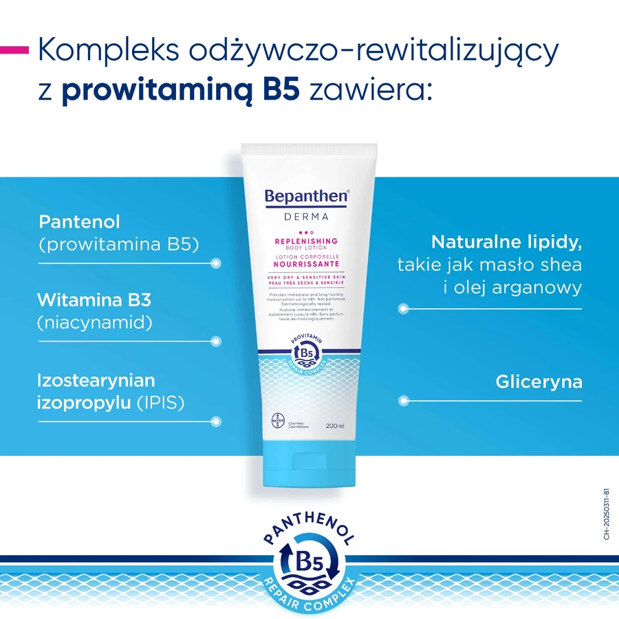Bepanthen Derma Replenishing, intensiv nährende Körperlotion, 200 ml