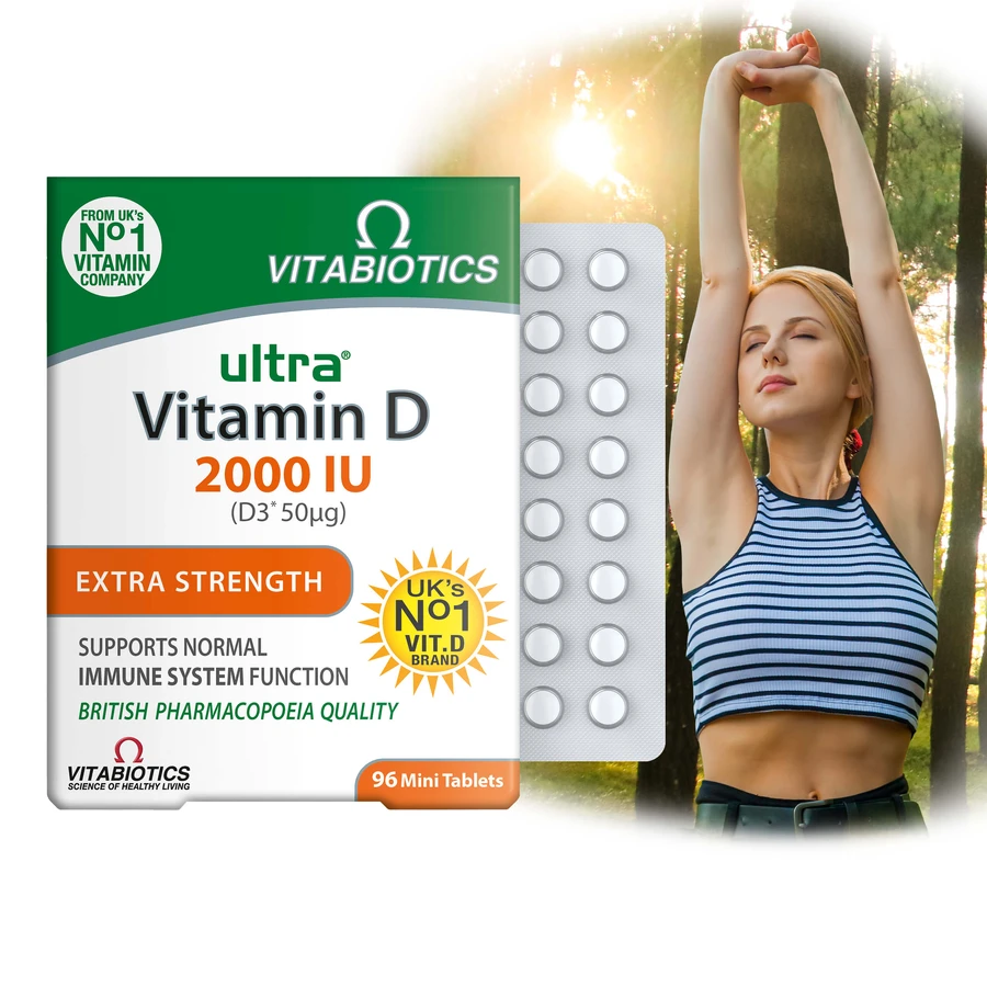 Vitabiotics Ultra Vitamina D3 2000 UI, 96 comprimate