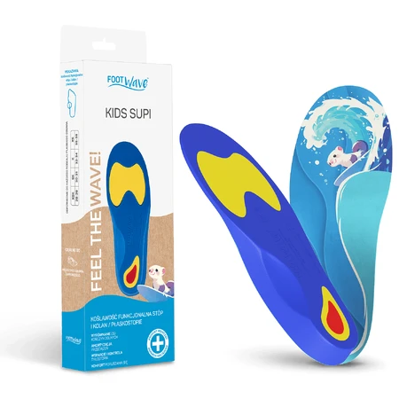 FootWave Kids Supi, orthopädische Einlagen, funktionelle Valgität der Füße und Knie, Plattfuß, XSmall, 35-38, 1 Paar