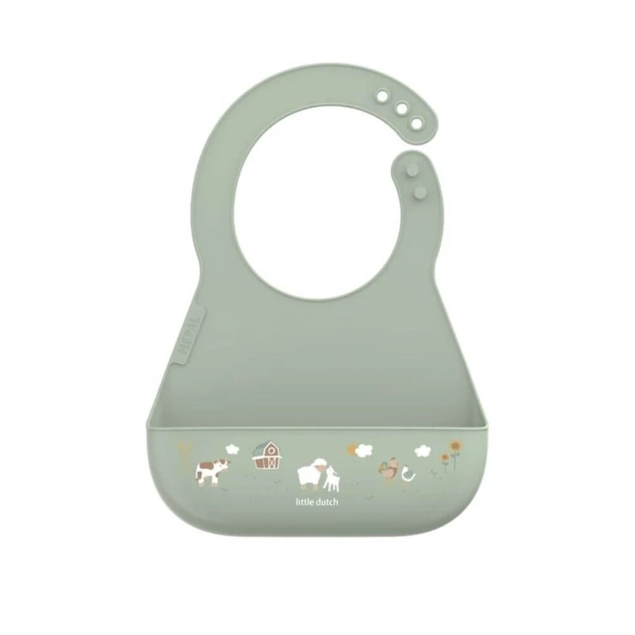 Bavaglino in silicone per la tavola del bambino, Little Farm, Little Dutch