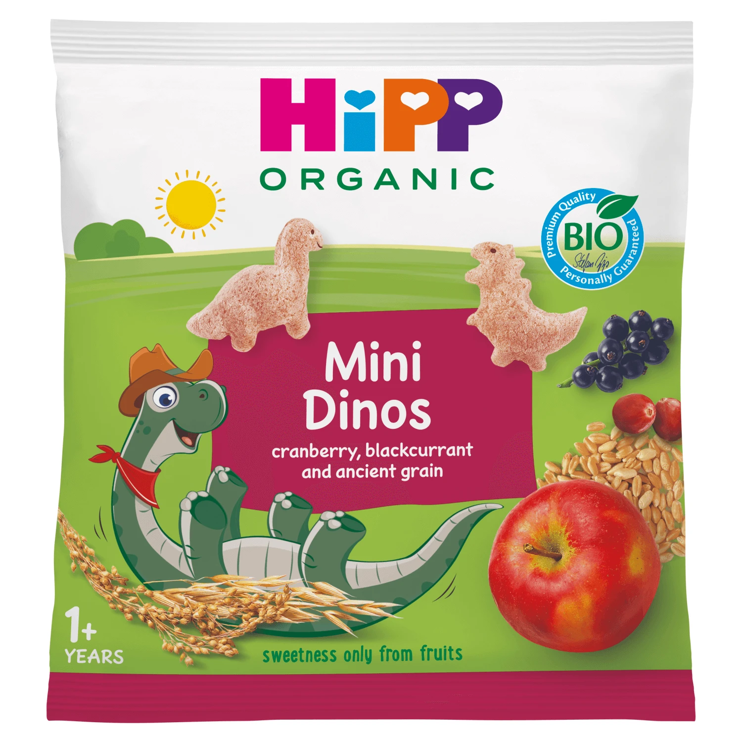 HiPP Knusper-Dinosaurier Bio, fruchtig, nach 1 Jahr, 30 g