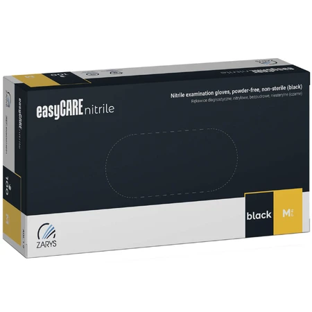 EasyCare Nitrile, nitrile gloves, non-sterile, powder-free, black, size M, 100 pieces