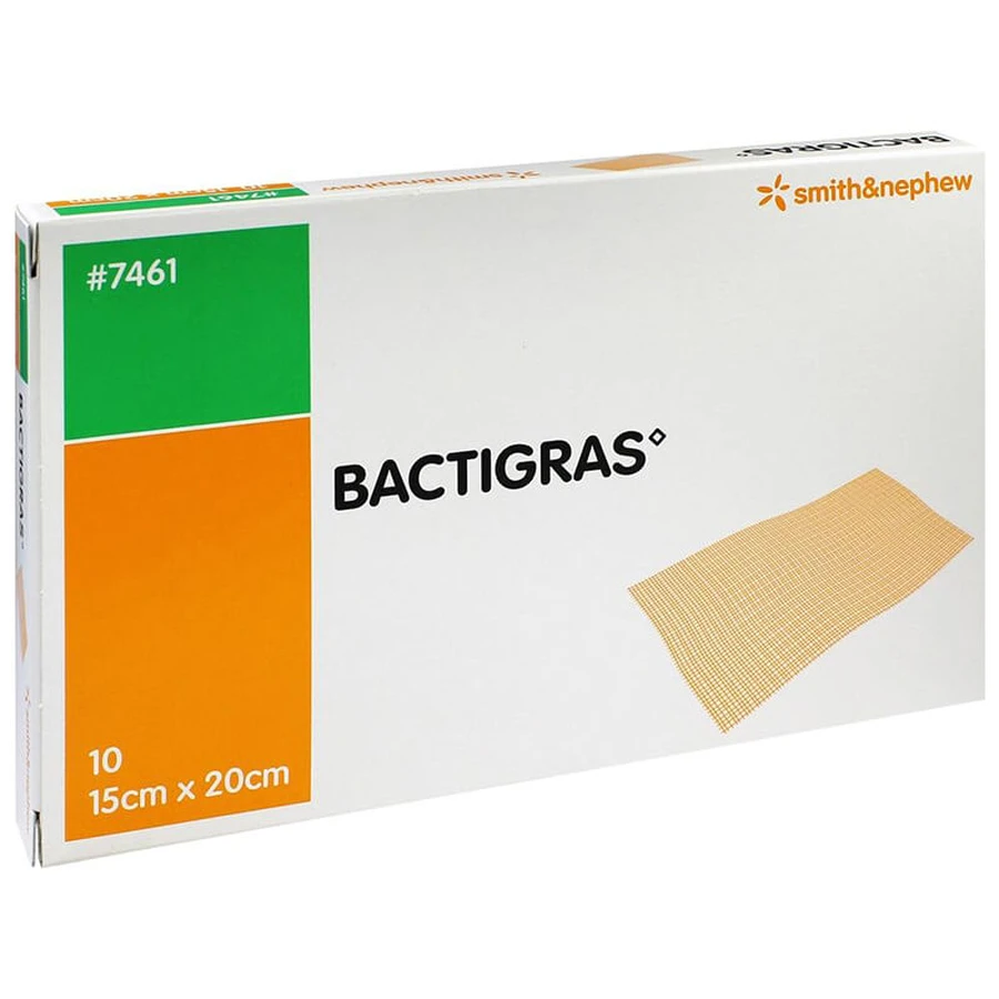 Bactigras, paraffineverband, steriel, 15 cm x 20 cm, 10 stuks
