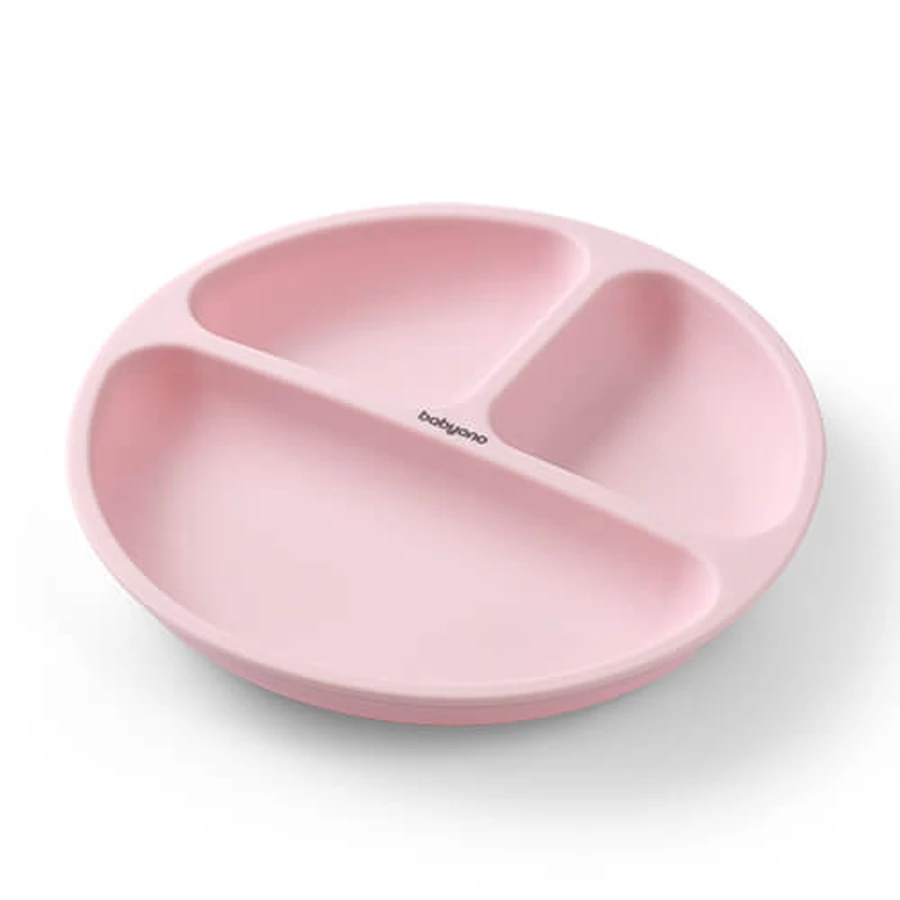BabyOno, Silikonuntersetzer mit Saugnapf, rosa, ab 6 Monaten, 1 St.