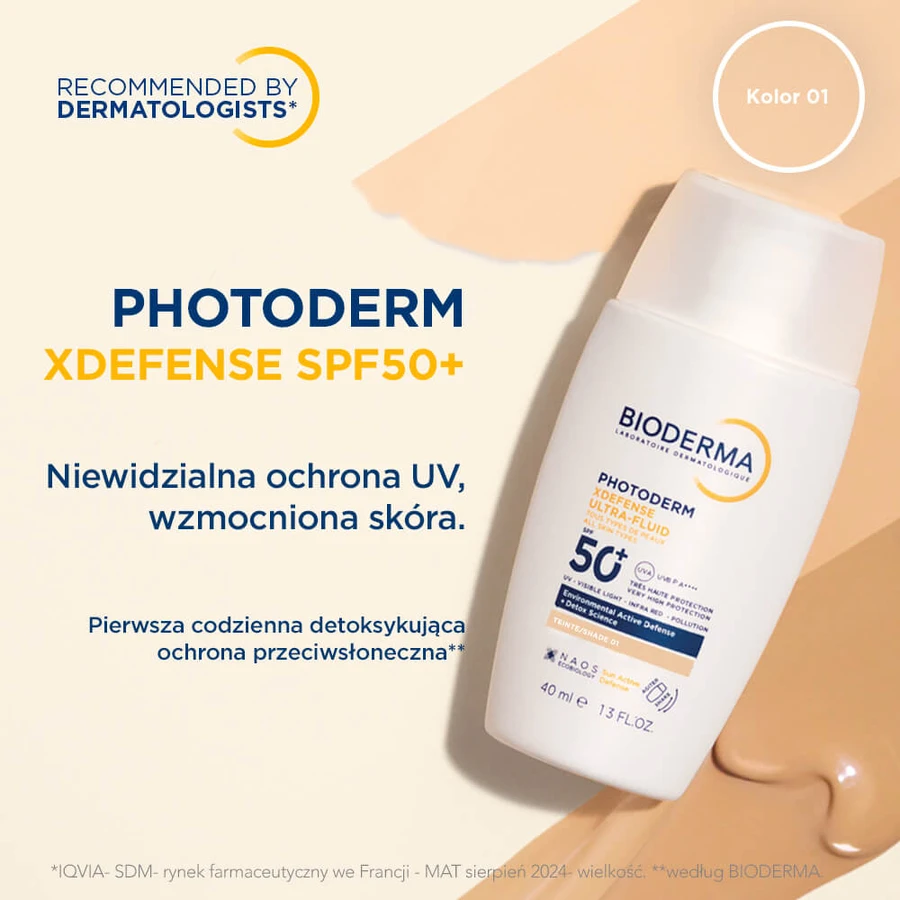 Bioderma Photoderm XDefense, ultraleichtes Fluid mit entgiftender Wirkung, Farbe 01, SPF 50+, 40 ml