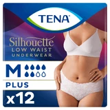 Tena Silhouette Plus Weiß, diskreter saugfähiger Slip für Frauen, Größe M, 12 Stück
