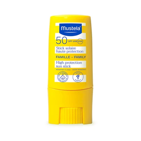 Mustela Sun Holiday Adventure Set, Sonnenschutzstift, LSF 50, 9 ml + sanftes Reinigungsgel für Körper und Haare, 100 ml