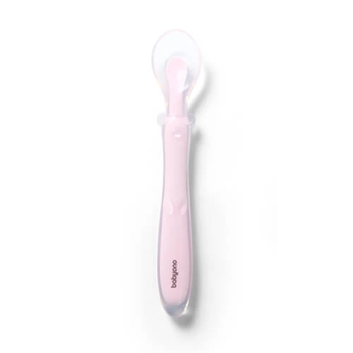 BabyOno, flexibler Silikonlöffel, rosa, ab 6 Monaten, 1 Stück