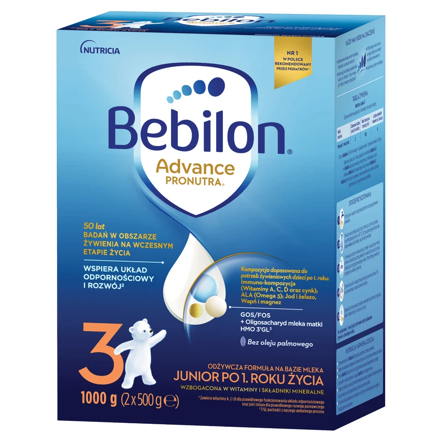 Set Bebilon Advance Pronutra 3 Junior, nährstoffreiche Milchnahrung, ab 1 Jahr, 2 x 1000 g