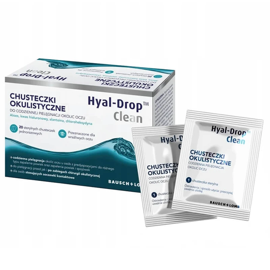 Hyal-Drop Clean, Brillenputztücher, 20 Portionsbeutel