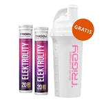 Zestaw Triggy Elektrolity, smak grejpfrut-żurawina, 2 x 20 tabletek musujących + shaker, 700 ml gratis: ceny i cechy
