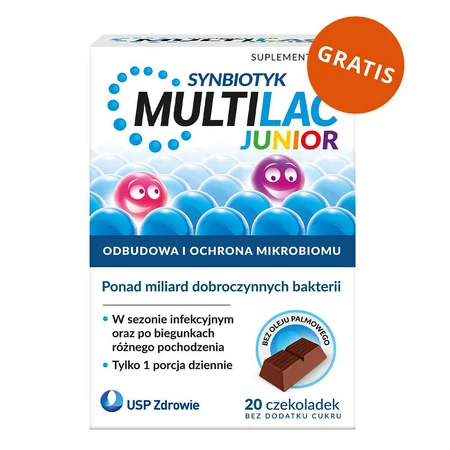 Multilac Junior Synbiotic, chocolates, 20 pieces + 20 pieces free of charge