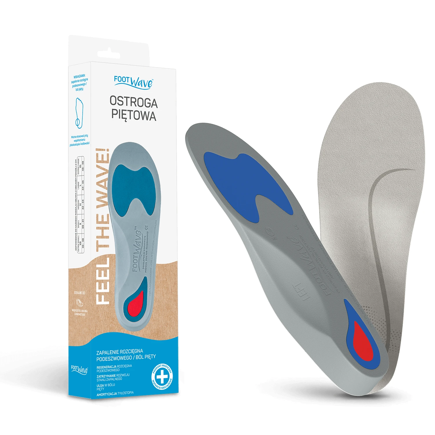 FootWave Fersensporn, orthopädische Einlagen, Medium, 42-43, 1 Paar