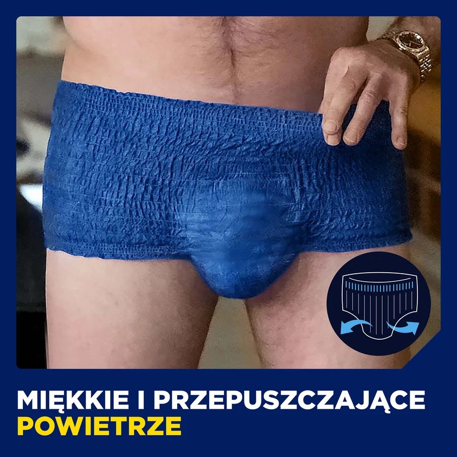 Set Tena Men Active Fit Pants, absorbierende Slips, Größe L/XL, 95-130 cm, Plus, 2 x 30 Stück
