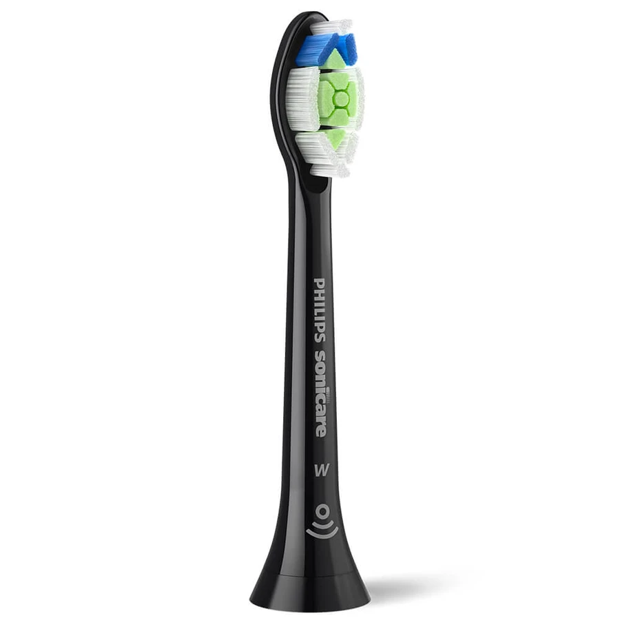 Philips, replacement tips for Sonicare W2 Optimal White sonic toothbrush, black, 4 pieces