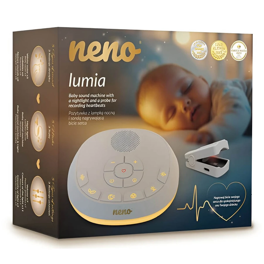 Neno Lumia, music box with night light and probe to record heartbeat
