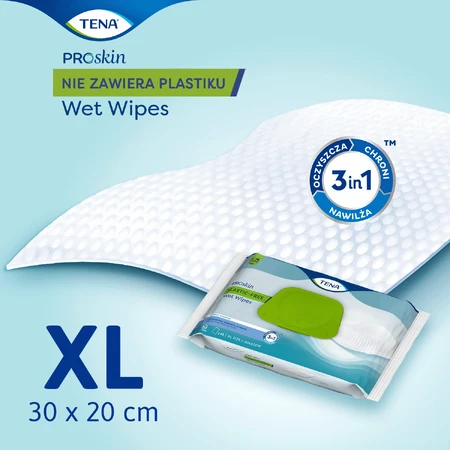 Tena ProSkin Lingettes humides sans plastique, 48 pièces