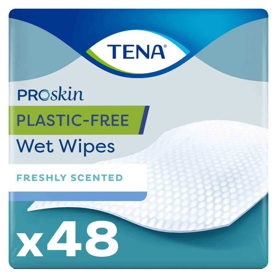 Tena ProSkin Lingettes humides sans plastique, 48 pièces