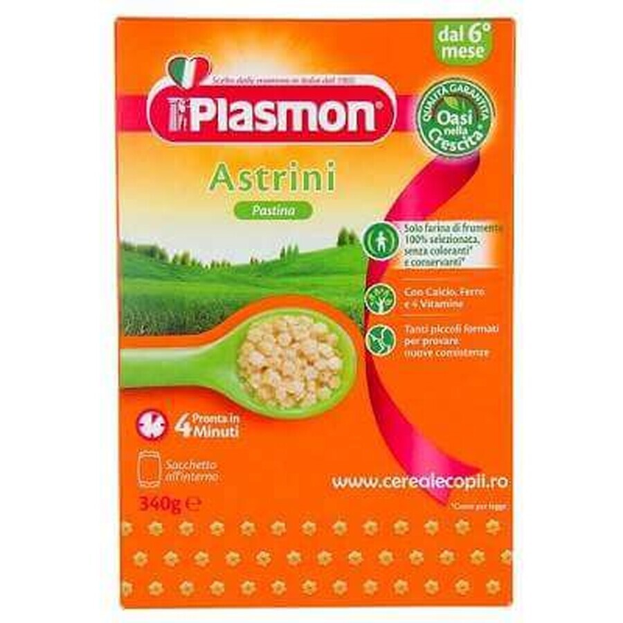 Paste floricele Astrini, +6 luni, 340 g, Plasmon