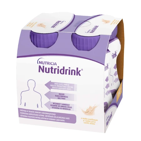 Set Nutridrink, preparat nutritiv, aromă de vanilie, 8 x 125 ml + caiet de rețete gratuit